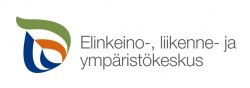 Vihreä-puna-sininen kaareva logo, jonka vieressä teksti Elinkeino-, liikenne- ja ympäristökeskus