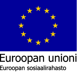 EU:n sininen lippulogo, jonka alla teksti Euroopan unioni ja Euroopan sosiaalirahasto