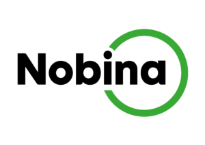 Logo, jossa teksti Nobina. Viimeisten kirjainten ympärillä on vihreä ympyrä.
